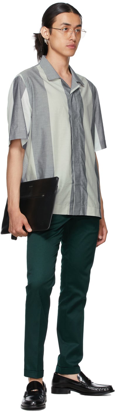 Paul Smith Grey Striped Short Sleeve Shirt