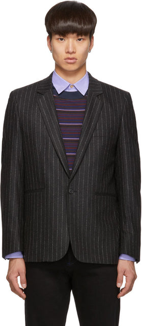 Paul Smith Grey Wool Pinstripe Blazer - Paul Smith Grey Laine Pinstripe Blazer - 폴 스미스 회색 양모 핀 스트라이프 블레이저