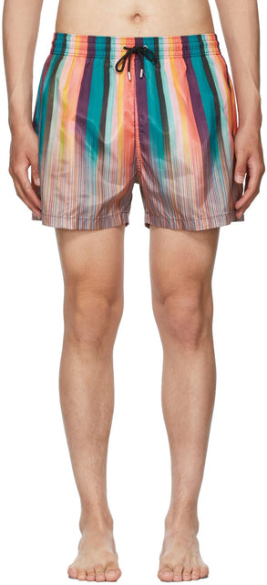 Paul Smith Multicolor Artist Stripe Swim Shorts - Paul Smith Artiste multicolore Stripe Short Short - 폴 스미스 멀티 컬러 아티스트 스트라이프 수영 반바지