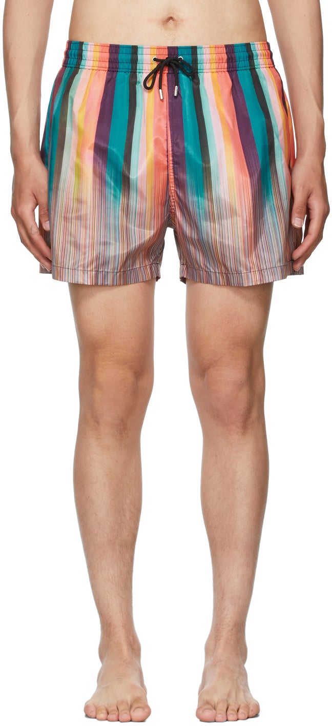 Paul Smith Multicolor Artist Stripe Swim Shorts - Paul Smith Artiste multicolore Stripe Short Short - 폴 스미스 멀티 컬러 아티스트 스트라이프 수영 반바지