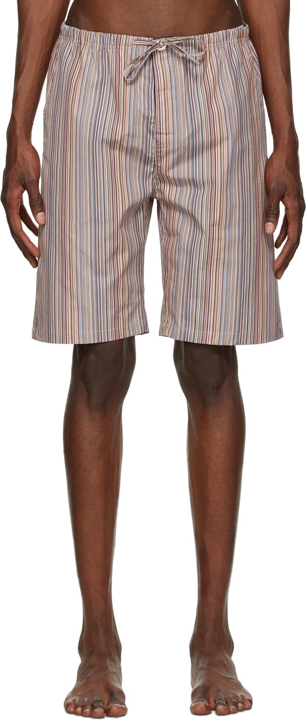 Paul Smith Multicolor Signature Stripe Pyjama Shorts - Paul Smith Signature Multicolor Signature Stripe Pajama Shorts - 폴 스미스 여러 가지 빛깔의 서명 스트라이프 파자마 반바지