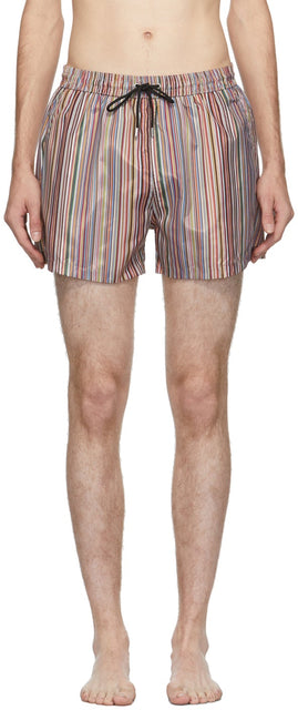 Paul Smith Multicolor Striped Classic Swim Shorts - Short de bain classique à rayures multicolores Paul Smith - 폴 스미스 여러 가지 빛깔의 스트라이프 클래식 수영 반바지