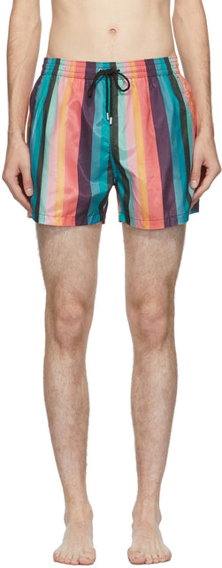 Paul Smith Multicolor Striped Swim Shorts - Short de bain à rayures multicolores Paul Smith - 폴 스미스 멀티 컬러 스트라이프 수영 반바지