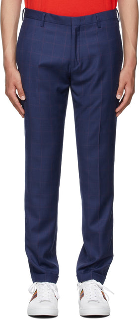 Paul Smith Navy Windowpane Trousers - Pantalon Paul Smith Navy Windowpane - 폴 스미스 네이비 윈도우 패널 바지