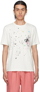 Paul Smith Off-White Paint Splatter T-Shirt - T-shirt éclaboussures de peinture paul Smith hors-blanc - 폴 스미스 오프 ​​화이트 페인트 튀김 티셔츠