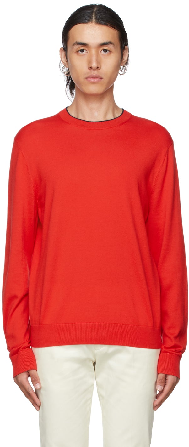 Paul Smith Red Jersey Sweatshirt - Sweat-shirt de Jersey rouge Paul Smith - 폴 스미스 레드 저지 스웨터