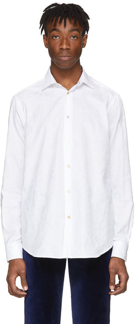 Paul Smith White Jacquard Goliath Shirt - Paul Smith blanc jacquard goliathe chemise - 폴 스미스 화이트 자카드 골리앗 셔츠