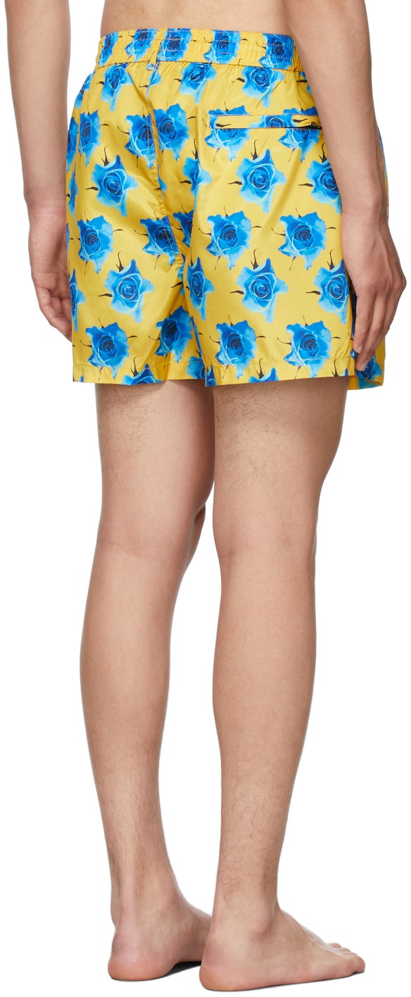 Paul Smith Yellow Monarch Rose Swim Shorts