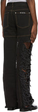 Peter Do Black Asymmetric Combo Rip Jeans