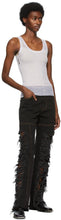 Peter Do Black Asymmetric Combo Rip Jeans