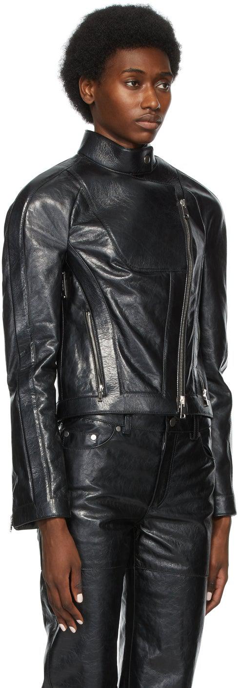 Peter Do Black Leather Biker Jacket – BlackSkinny