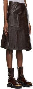 Peter Do Brown Croc Wrap Skirt