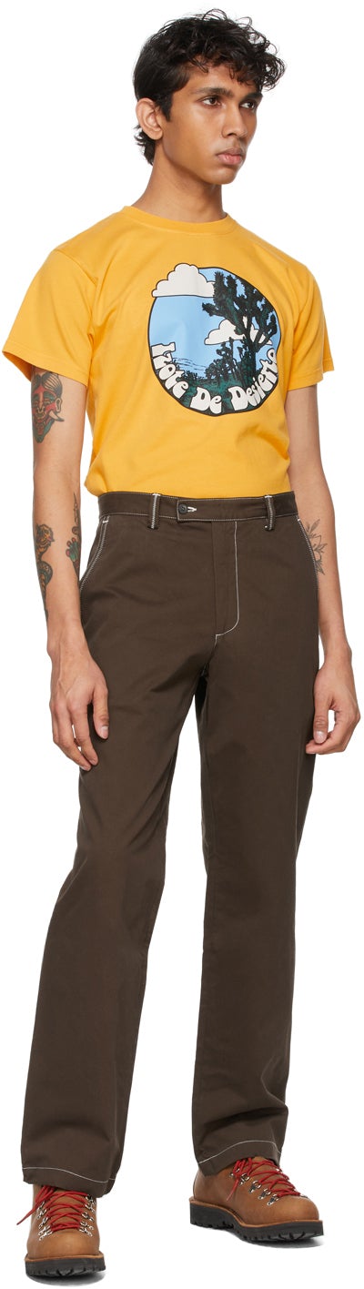 Phipps Brown Cotton Twill Dad Trousers