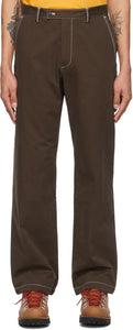 Phipps Brown Cotton Twill Dad Trousers - Pantalon DAD Twill Coton Brown Phipps Brown - Phipps 갈색 코튼 능 직물 아빠 바지