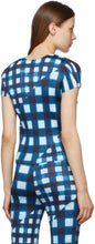 Pleats Please Issey Miyake Navy Check Trek T-Shirt