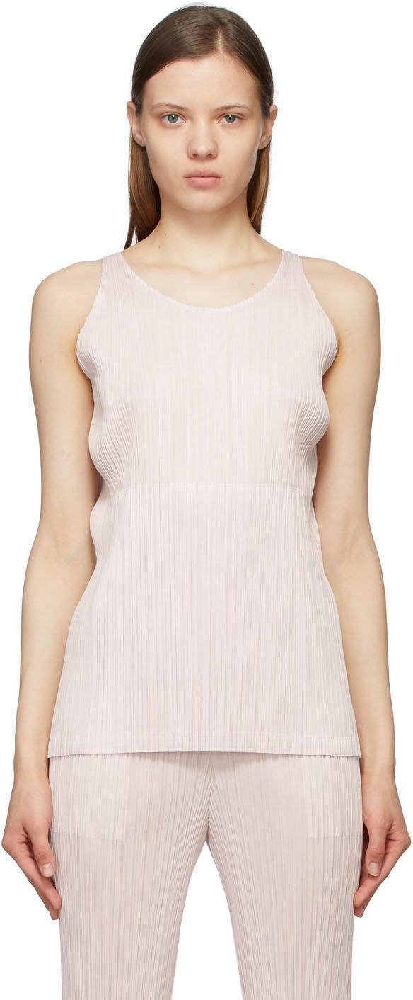 Pleats Please Issey Miyake Pink Monthly Colors May Tank Top