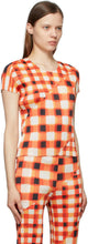 Pleats Please Issey Miyake Red Check Trek T-Shirt