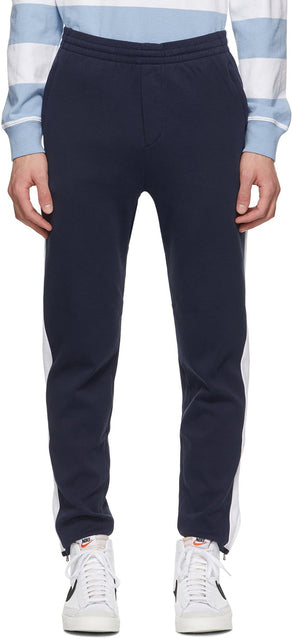 Polo Ralph Lauren Navy Cotton Interlock Track Pants - Pantalon de piste de piste de verrouillage en coton de la marine Polo Ralph Lauren - 폴로 랄프 로렌 네이비 코튼 인터록 트랙 바지