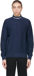 Polo Ralph Lauren Navy Logo Mock Neck Sweatshirt - Polo Ralph Lauren Navy Logo Sweat-shirt à col montant - 폴로 랄프 로렌 네이비 로고 모의 넥 스웨터