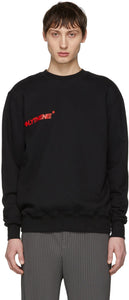 Polythene* Optics Black Logo Vertical Sweatshirt - Polythène * Optique Sweat-shirt Vertical Logo Noir - Polythene * 광학 블랙 로고 수직 스웨터
