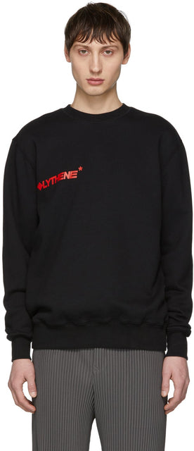 Polythene* Optics Black Logo Vertical Sweatshirt - Polythène * Optique Sweat-shirt Vertical Logo Noir - Polythene * 광학 블랙 로고 수직 스웨터