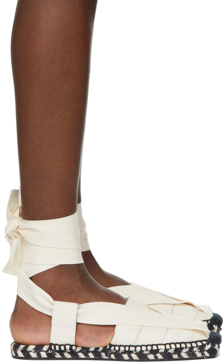 Proenza Schouler Off White Ankle Wrap Espadrilles BlackSkinny