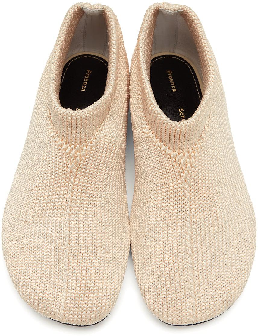 Proenza Schouler Off White Rondo Knit Slippers BlackSkinny