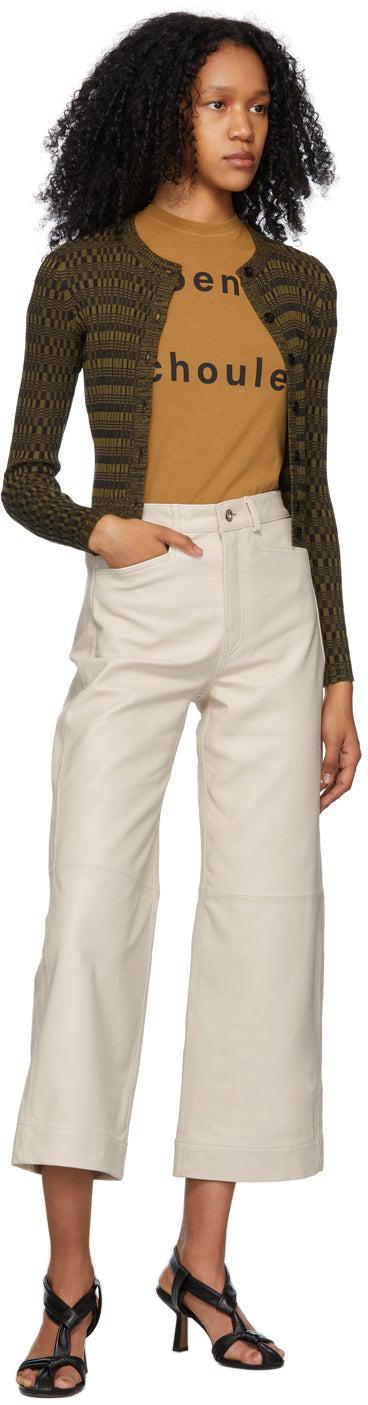 Proenza Schouler Tan Proenza Schouler White Label Logo T-Shirt