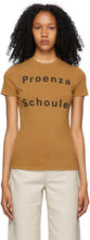 Proenza Schouler Tan Proenza Schouler White Label Logo T-Shirt - T-shirt de logo marketing blanc de Proenza Schouler Tan Proenza Schouler - Proenza Schouler Tan Proenza Schouler 화이트 라벨 로고 티셔츠