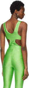 Pushbutton SSENSE Exclusive Green Jewelled Cut-Out Bodysuit