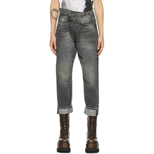 R13 Black Cross Over Jeans - R13 Croix noire sur jeans - R13 청바지 위에 검은 십자가