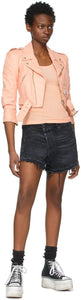 R13 Black Crossover Denim Shorts