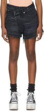 R13 Black Crossover Denim Shorts - Short de denim croisé noir R13 - R13 블랙 크로스 오버 데님 반바지