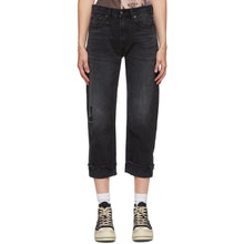 R13 Black Stretch Boyfriend Jeans