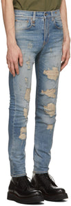 R13 Blue Distressed Skate Jeans