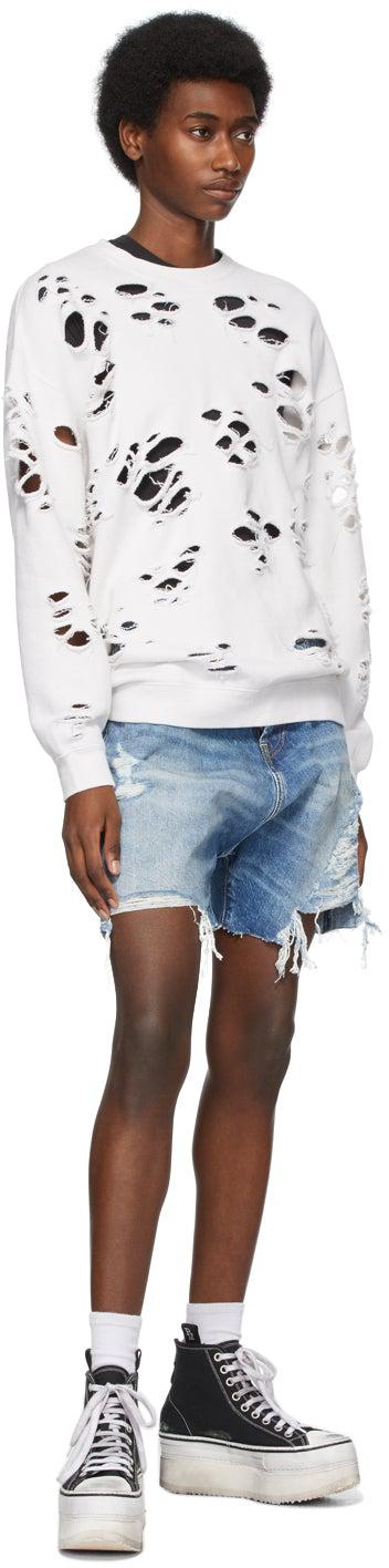 R13 Blue Marky Drop Shorts