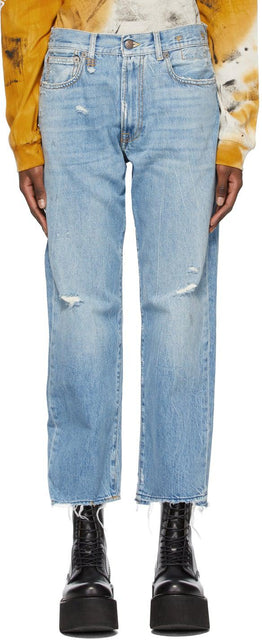 R13 Blue Vintage Boyfriend Jeans - Jean de petit ami vintage bleu R13 - R13 블루 빈티지 남자 친구 청바지입니다