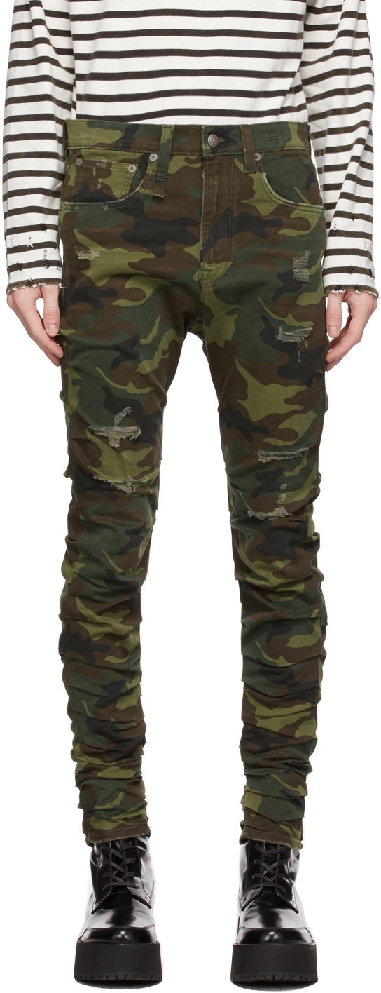 R13 Green Skywalker Jeans - Jean Skywalker Green R13 - R13 녹색 Skywalker 청바지