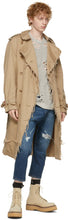 R13 Grey Super Distressed Oversized Sweatshirt