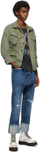 R13 Indigo Pleated Drop Cuffed Jeans