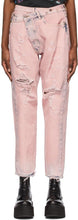 R13 Pink Crossover Jeans - Jean croisé rose R13 - R13 핑크 크로스 오버 청바지