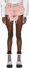 R13 Pink Denim Shredded Slouch Shorts - Short Slouch Denim rose R13 - r13 핑크 데님났습니다 shredded shrods.