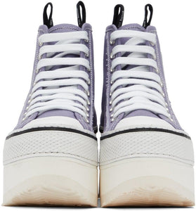 R13 Purple Platform High-Top Sneakers