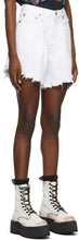 R13 White Denim Damon Pleated Shorts