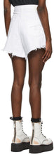R13 White Denim Damon Pleated Shorts
