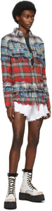 R13 White Denim Damon Pleated Shorts