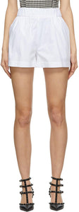 RED Valentino White Poplin Baggy Shorts - Short baguette blanche rouge valentino rouge - 빨간색 발렌티노 화이트 포플린 헐렁한 반바지