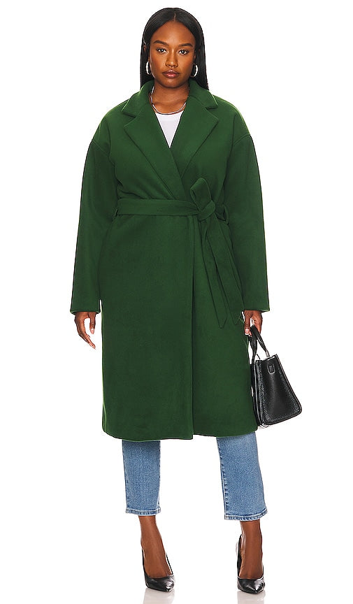 REMI x REVOLVE Brooks Waist Tie Coat in Green Remi x Revolve Brooks Taist Tie Coat en vert remi x旋转布鲁克斯腰带绿色