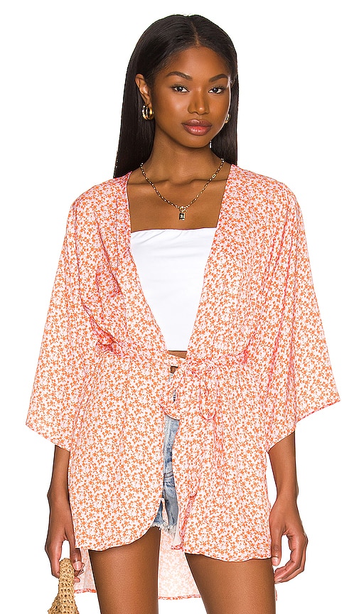 RESA Kimono Robe in Red Resa kimono robe en rouge 红色的Resa和服长袍