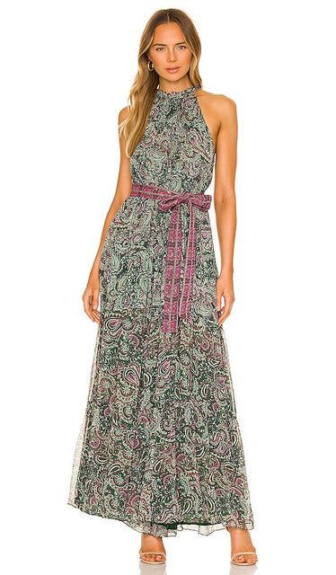 ROCOCO SAND Lar Tie Waist Jumpsuit in Green Rococo Sand Lar Tie Taist Jumps combinaison en vert 洛可可沙lar绑带腰服穿着绿色